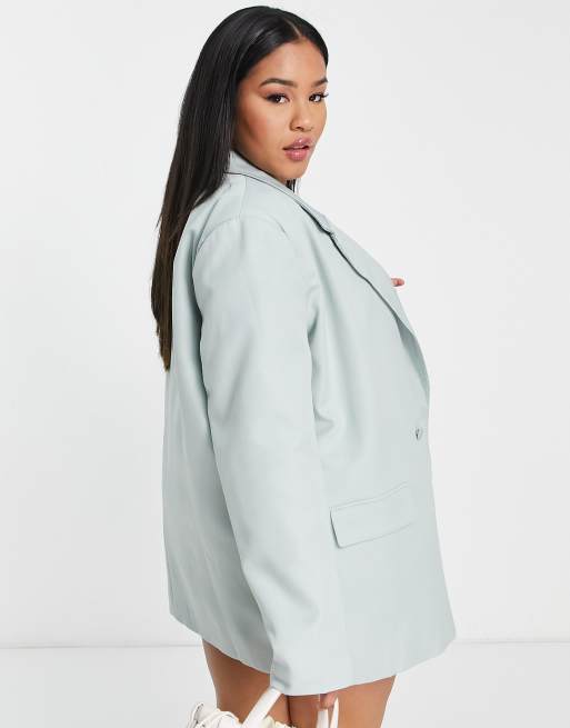 In The Style Plus x Dani Dyer double breasted blazer in blue (part of a set), 2 of 4