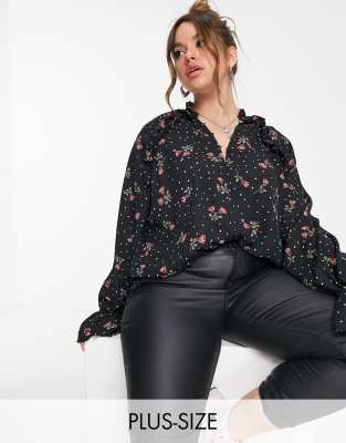 In The Style Plus x Jac Jossa - Blouse met ballonmouwen in bloemenprint
