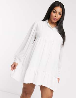 plus white shirt dress