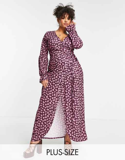 In The Style Plus x Jac Jossa - Midi-wikkeljurk in multi