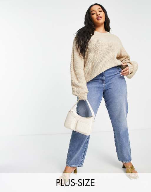 In The Style Plus x Jac Jossa - Trui met ballonmouwen in lichtbeige