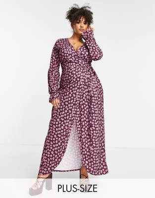 In The Style Plus x Jac Jossa wrap midi dress in multi - ASOS Price Checker