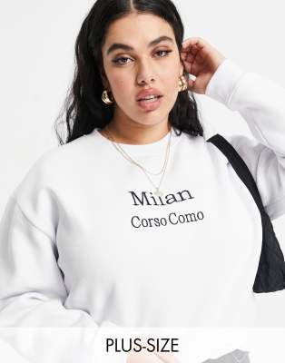 In The Style Plus X Lorna Luxe Milan Oversized Sweatshirt In White
