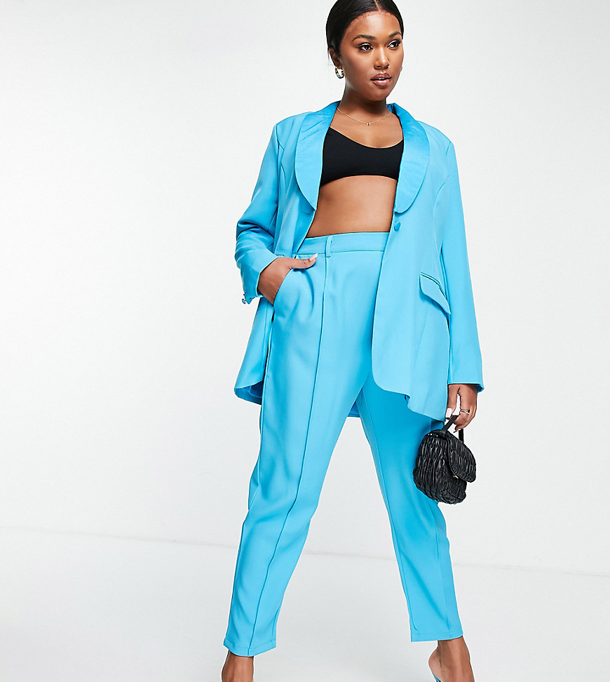 Plus-size trousers by In The Style Part of a co-ord set Blazer sold separately High rise Belt loops Functional pockets Sits on the ankle Regular, tapered fit
