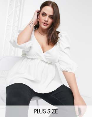 plus size white shell tops