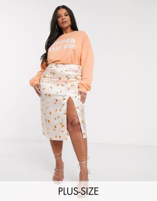 satin midi skirt plus size