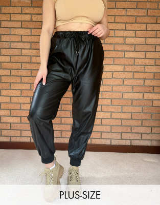 pu jogger pants