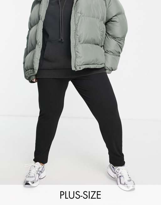 In The Style Plus x Perrie Sian – Czarne legginsy z grubego prążkowanego materiału