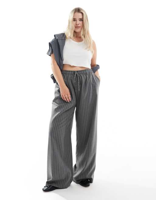 PERRIE SIAN Wide Leg Trousers White Tailored Size 6 8 10 12 14 IN THE STYLE  MS69