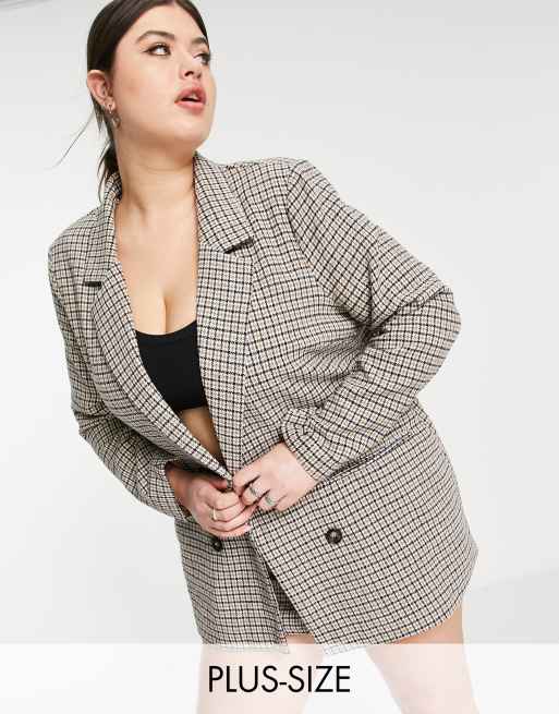 In The Style Plus x Perrie Sian – Krämvit dubbelknäppt kavaj, del av set