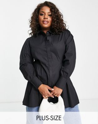 In The Style Plus x Perrie Sian utility shirt in black