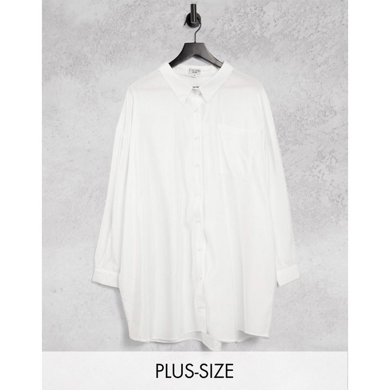 Camicie e bluse Top In The Style Plus x Saffron Barker - Camicia taglio lungo oversize bianca