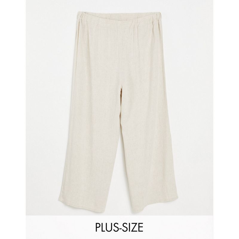 LlgkT Pantaloni e leggings In The Style Plus x Saffron Barker - Pantaloni a fondo ampio color pietra