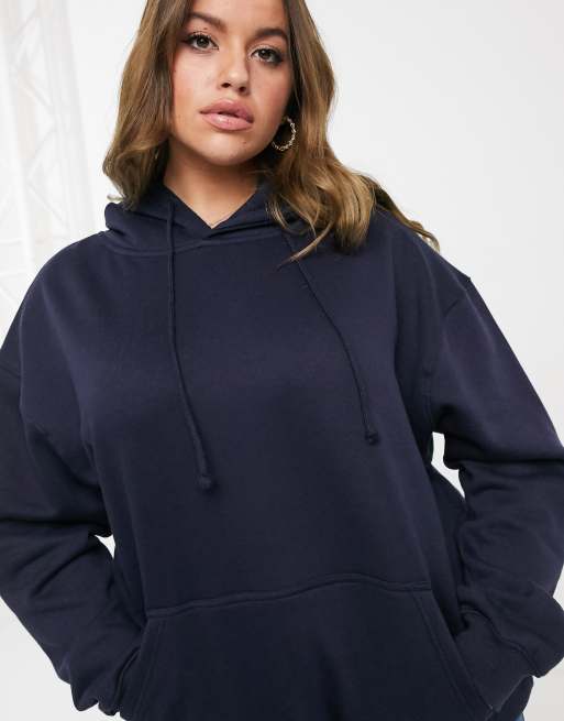 Plus size sale navy hoodie