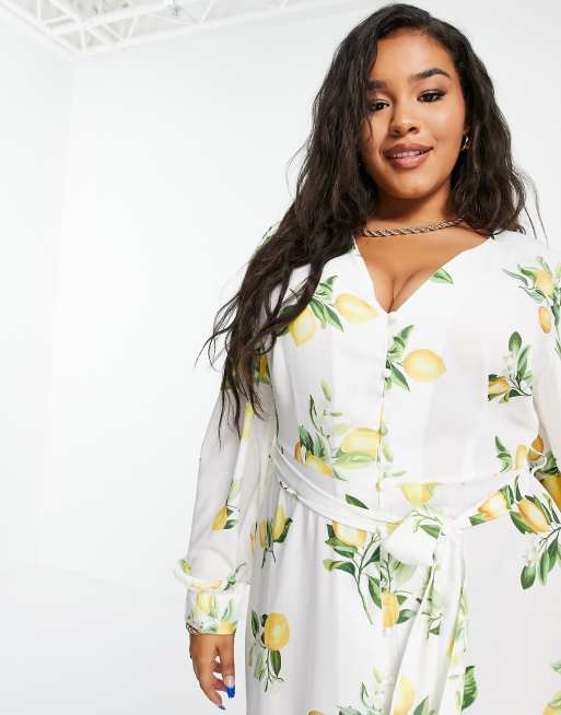 In The Style Plus x Stacey Solomon tie detail midi dress in summer