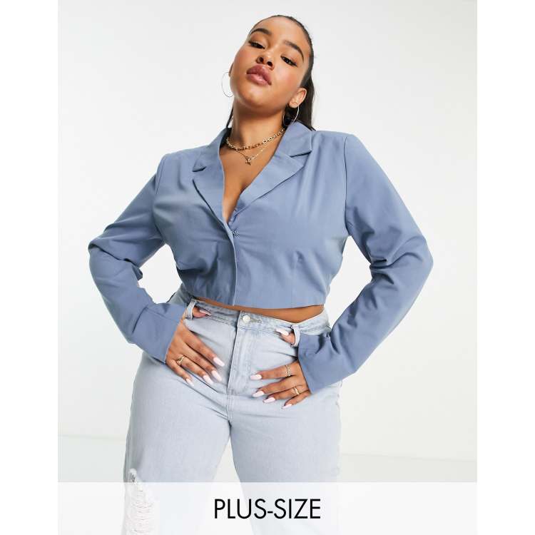 In The Style Plus x Yasmine Chanel – Blazer mit kurzem Schnitt in