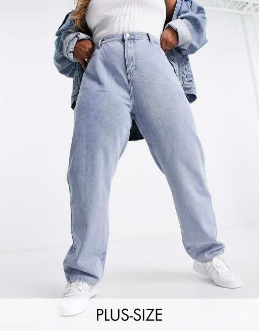 In The Style Plus x Yasmine Chanel - Jeans met rechte pijpen in blauw