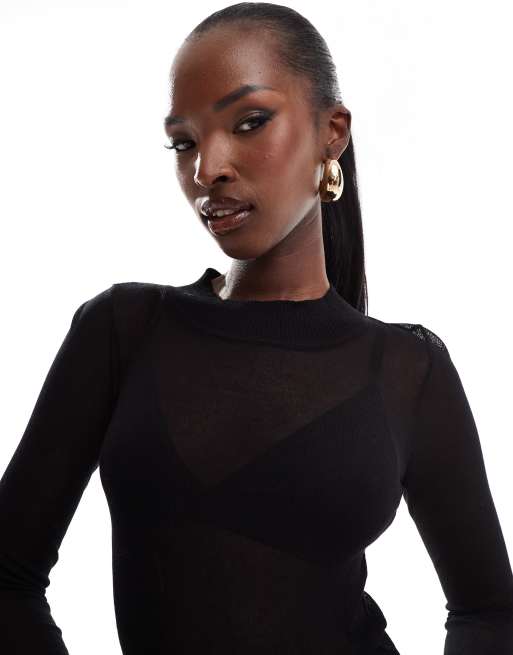 Pull noir transparent hotsell
