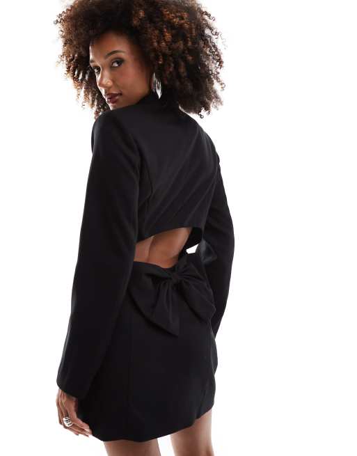 In The Style - Robe blazer structurée avec nœud dans le dos - Noir, 4 de 4