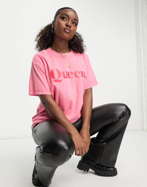 In The Style – Różowy T-shirt z nadrukiem – Tylko w ASOS