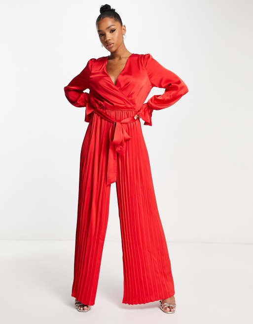 Satin cheap wrap jumpsuit