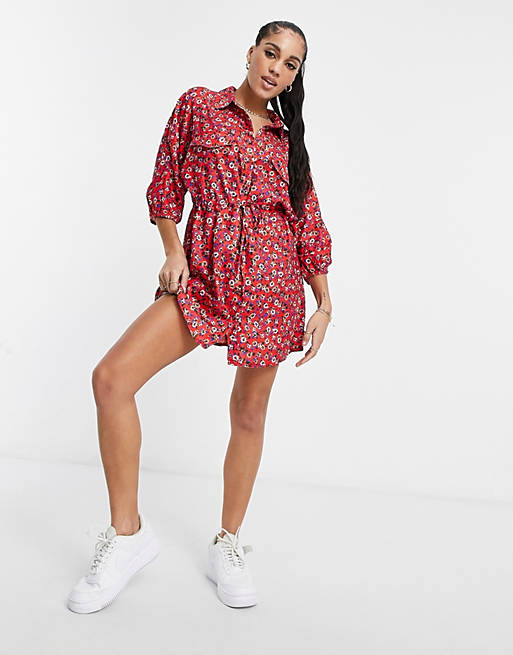 In The Style shirt dress in floral