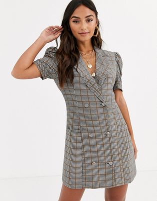 In The Style short sleeve check blazer dress | ASOS