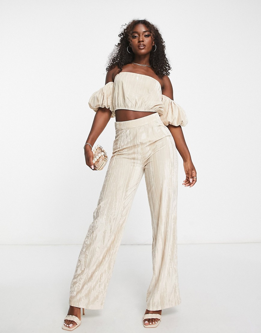 In The Style skinny flare co-ord in camel-Neutral