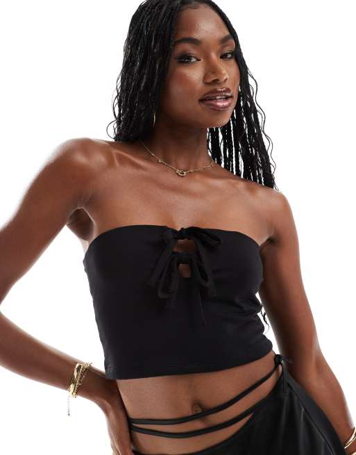 In The Style - Sort bandeau-top med sløjfedetalje - Kun hos ASOS
