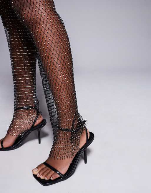 In The Style - Sorte bukser i mesh med rhinsten - Kun hos ASOS, 4 af 5