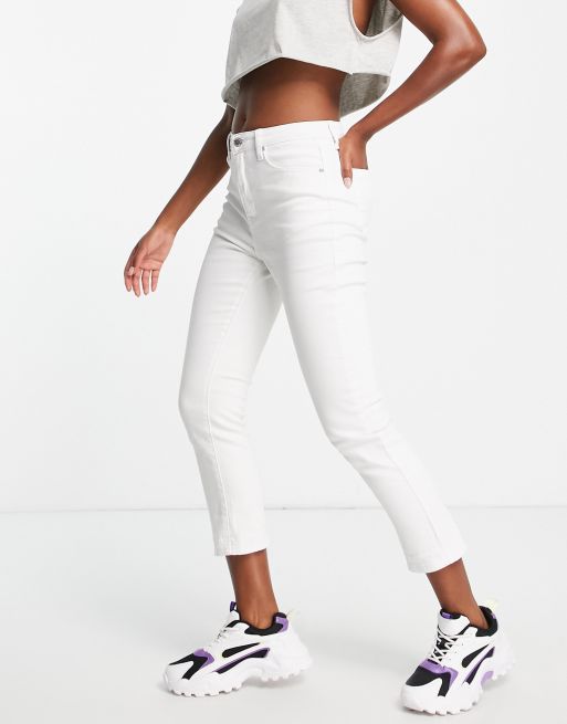 In The Style - Stacey Solomon - Denim cropped jeans met hoge taille in wit
