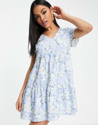 In The Style In The Style Stacey Solomon floral tiered day dress in blue