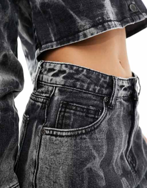 In The Style straight leg jeans co-ord in bleach wash black, 3 of 5