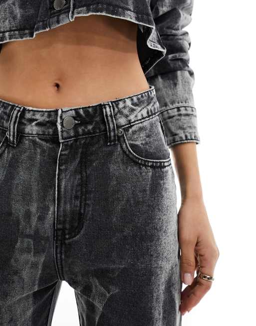 In The Style straight leg jeans co-ord in bleach wash black, 5 of 5