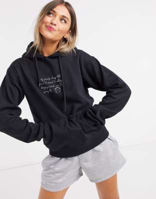 In The Style  Sweat   capuche avec  motif  message Noir 