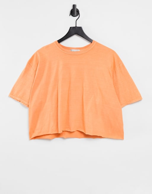 orange crop top t shirt