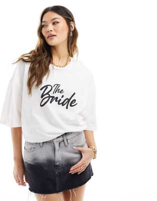 In The Style - T-Shirt in Weiß mit „The Bride"-Schriftzug