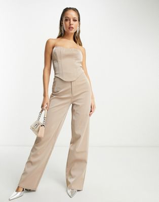In The Style tailored trouser co-ord in cream