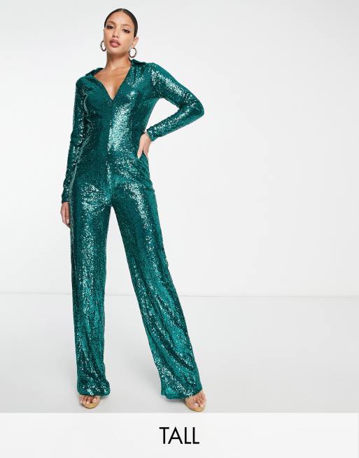 Glitter jumpsuit best sale long sleeve