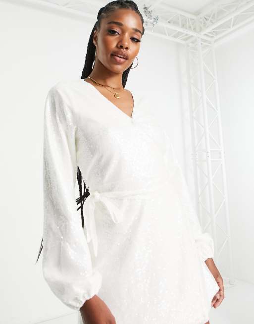 Asos white hot sale wrap dress