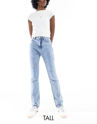 In The Style Tall - Gerade geschnittene Jeans in hellblauer Waschung