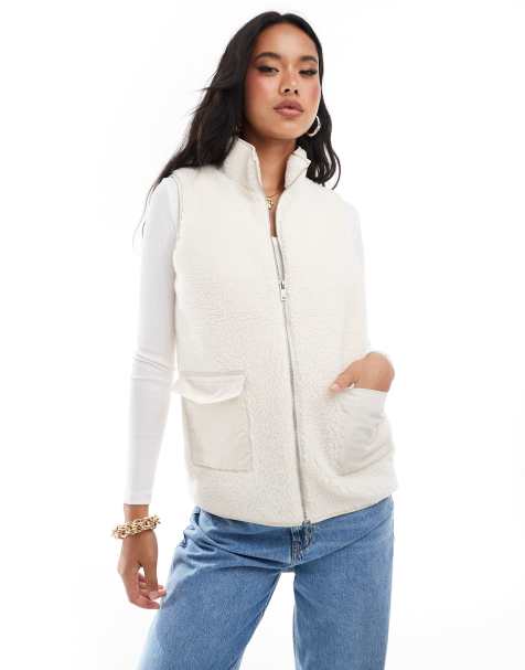 In The Style - Teddy gilet in crème - view 1