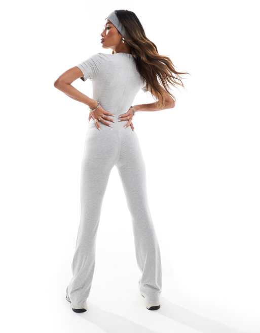 In The Style Tuta aderente a zampa a maniche corte in modal