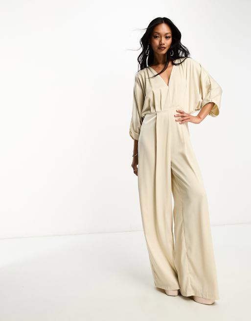 Flowy jumpsuit sales with sleeves