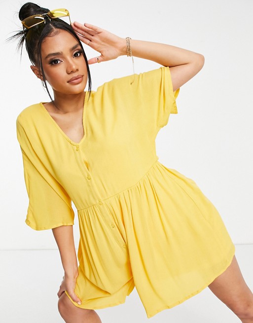 In The Style v neck trapeze dress in mustard