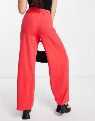 coral wide leg trousers