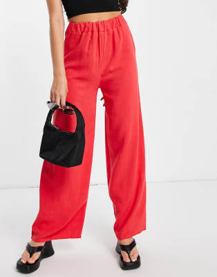 coral wide leg trousers