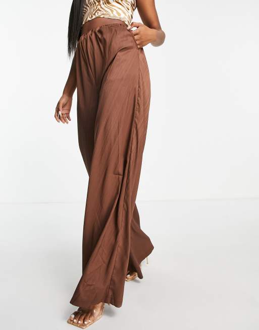 In The Style Wide Leg Trouser Co Ord In Brown Asos