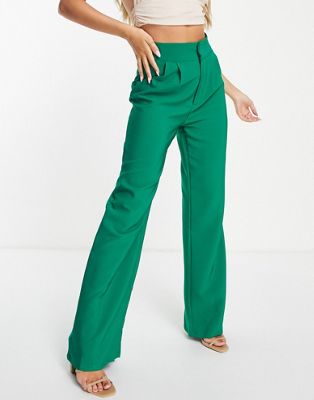 In The Style x Anastasia Kingsnorth tailored trouser co ord in green
