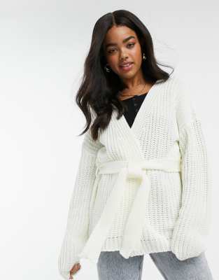 white balloon sleeve cardigan